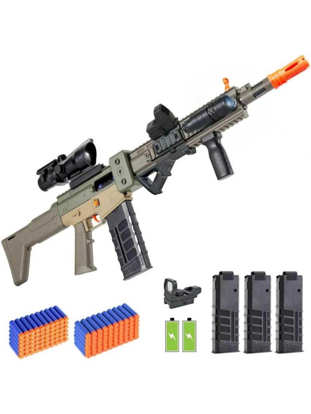 Realistic Foam Blaster Sniper Rifle with Scope & 120 Bullets - Kids & Adults